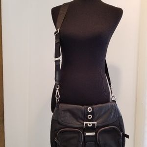 PRADA Black Nylon & Leather Adjust  Crossbody  Bag